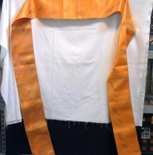 Extra Long Golden Orange Satin Tapestry Table Runner 6.5" x 136"