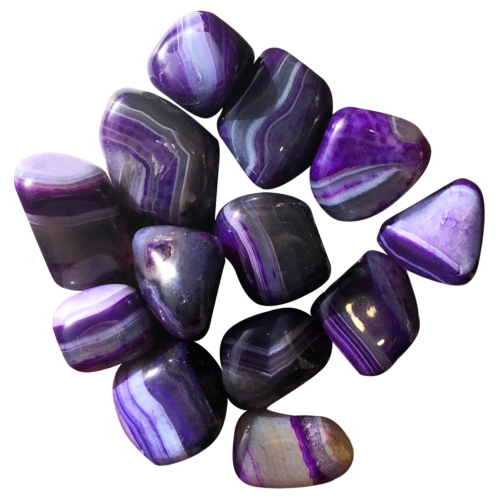 Purple Banded Agate Healing Crystal Single Stone 2-3cms Happiness, Love - Afbeelding 1 van 7