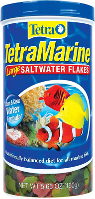 TetraMarine Large Saltwater Flakes for all Marine Fish, 5.65 Ounces
