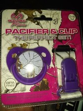 Pacifier  Lanyard Clip Set Realtree Orthodontic BPA Free PURPLE NEW