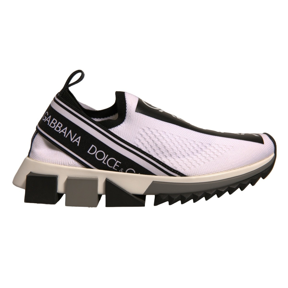 DOLCE & GABBANA エンホス スリッホン サンタル 【関税込】 DOLCE & GABBANA Shoes White Black Slip On Sorrento Sneakers