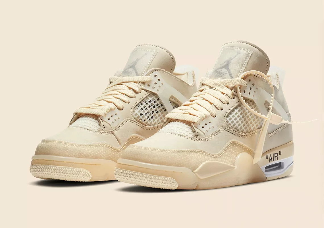 Nike Air Jordan 4 Off-White Sail Women CV9388-100 Size 12W = 10.5M  DropKickzLA