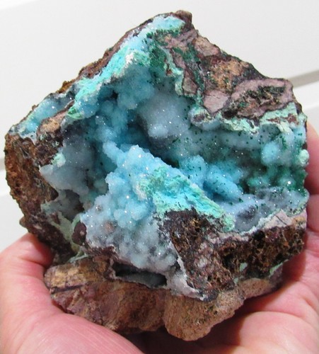 SENSATIONAL SPARKLING CHRYSOCOLLA W/ DRUZY QUARTZ CRYSTAL!!! REPUBLIC OF CONGO - Picture 3 of 11