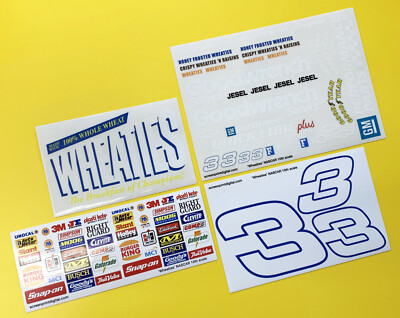 10th Scale RC Nascar Rennwagen ''WHEATIES'' Nummer 3 Aufkleber Decals 