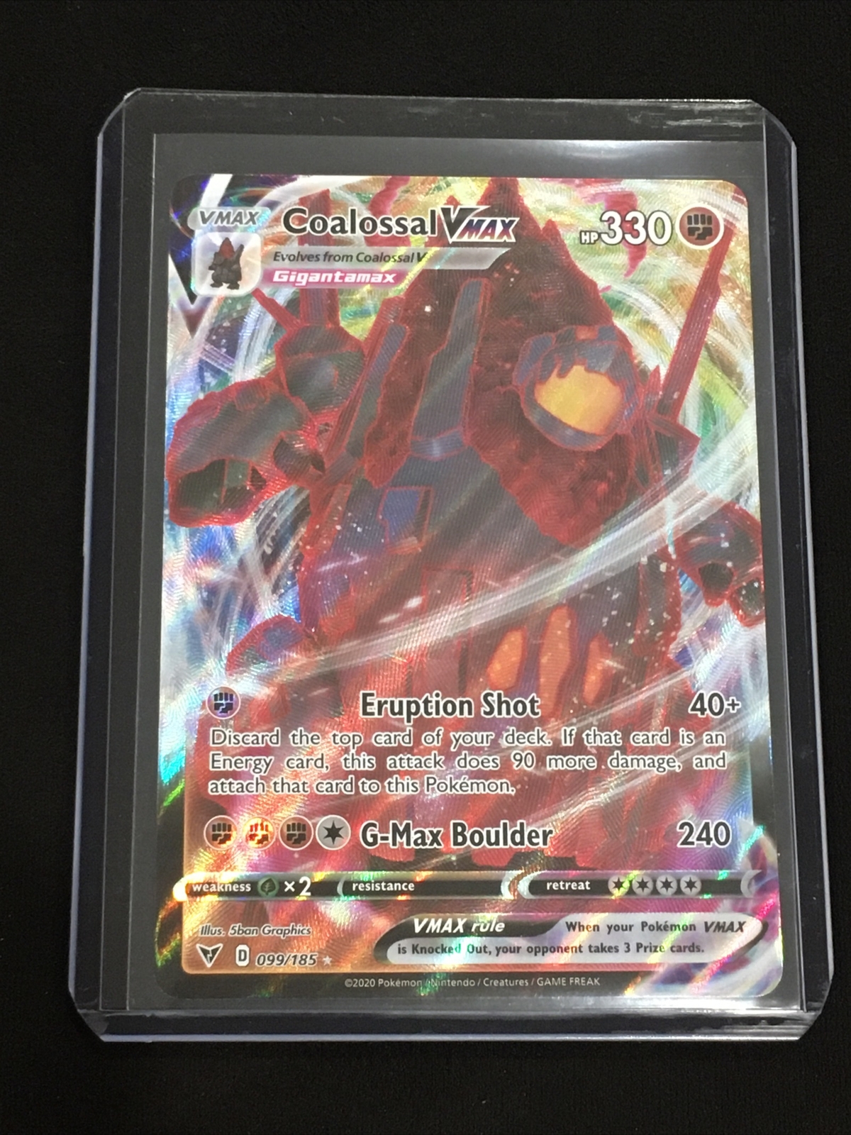Coalossal VMAX Pokémon Vivid Voltage 99/185 Full Art Ultra Rare Holo Pack Fresh