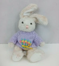 2001 Hugfun Int. Sweaters Collection Bunny In Lavendar Floral Sweater 10" Plush