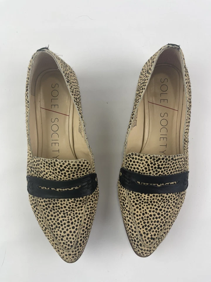 Sole Society туфли плоскостях женщин SZ 6,5 M пенни мокасины леопард печать воловья кожа - Изображение 2 из 4