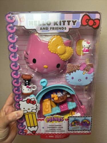 Sanrio Hello Kitty Chococat Pink Cocoa Campsite Play Set Plush Trinket - Picture 1 of 7