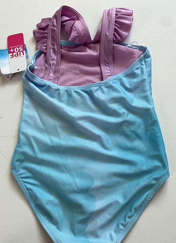 Disney Ariel Girls The Little Mermaid One Piece Bathing Suit Size Small Blue NWT - Picture 7 of 10