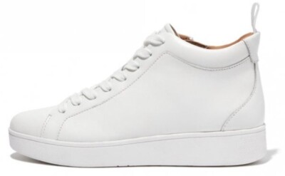 FitFlop™ RALLY HIGH-TOP LEATHER ZIP UP SNEAKERS TRAINERS UK EU 38 US  RRP£110 UK
