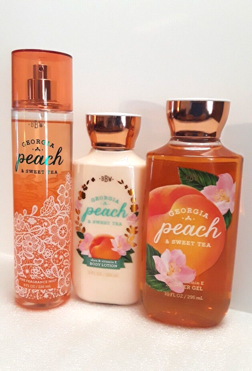 BBW Georgia Peach Sweet Tea New Lotion & Shower Gel 95% Fragrance