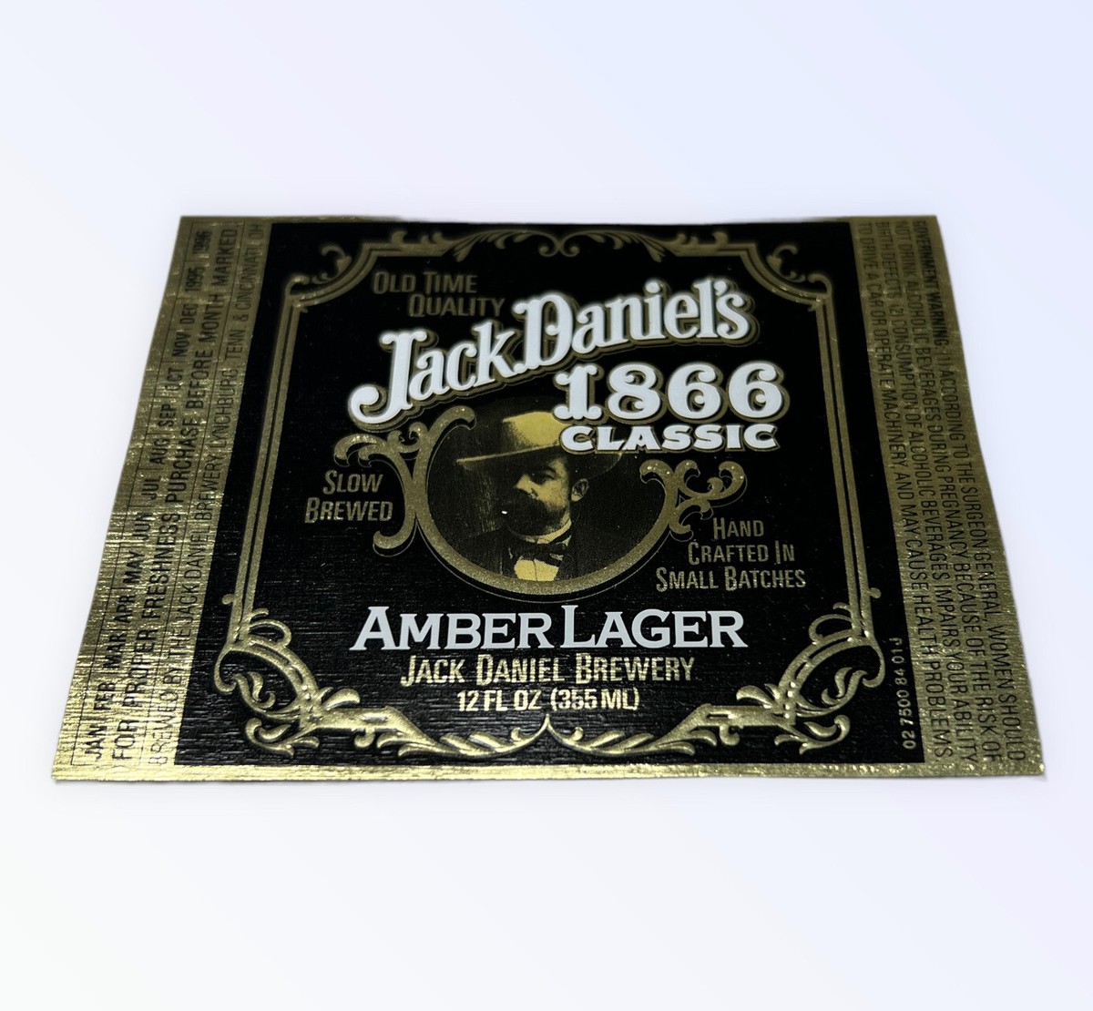 Scarce New Beer Label Jack Daniels 1866 Classic Oak Aged Amber