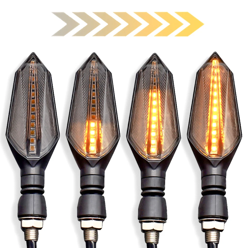 2x M10 Flecha Universal Motocicleta Señal de Giro Fluido Luz Intermitente Indicador Foto 4 de 4