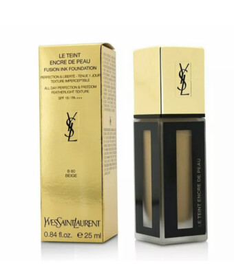 Ysl Fusion Ink Foundation Beige Dore (Golden Beige 60) 25ml Brandneu verpackt