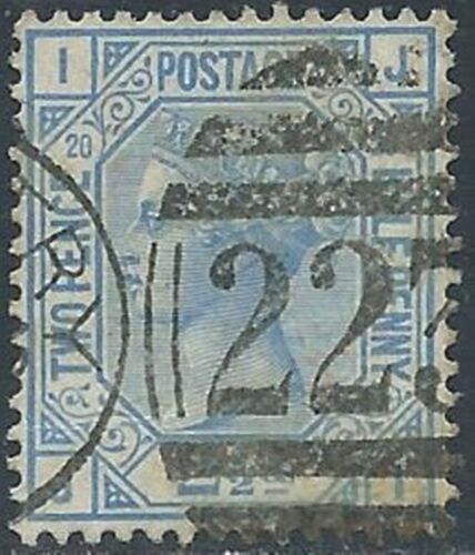 1873-80 GREAT BRITAIN USED SG 142 2 1/2d BLUE PLATE 20 (JI) - RC6-6 - Foto 1 di 1