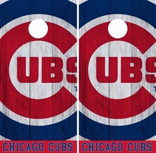 Chicago Cubs Cornhole Wrap MLB Logo Game Board Skin Set Vinyl Decal CO474