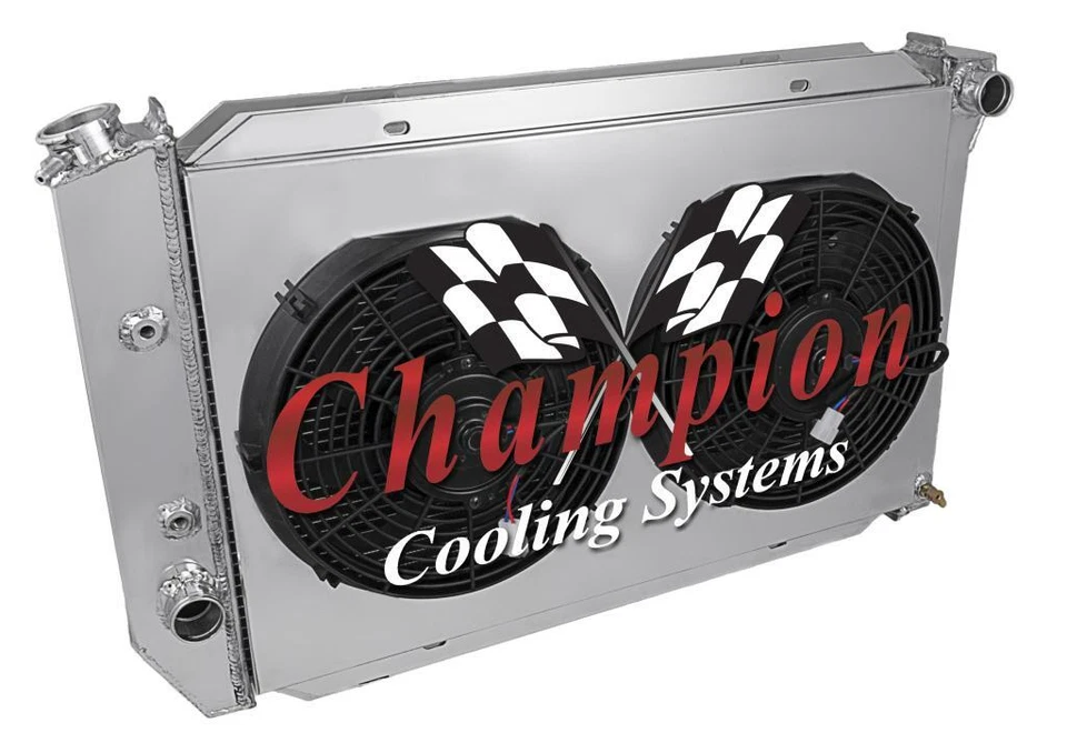 RR Champion 2 Row Radiator, 2 12" Fans, Shroud for 1969 - 1971 Ford LTD V8 Eng — 第 3/4 张图片