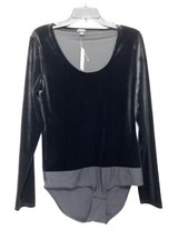 J. Crew Black Velvet Bodysuit Large NWT Scoopneck