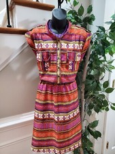 Speed Control Women's Multicolor Polyester Cap Sleeve Knee Length Dress Size 3X
