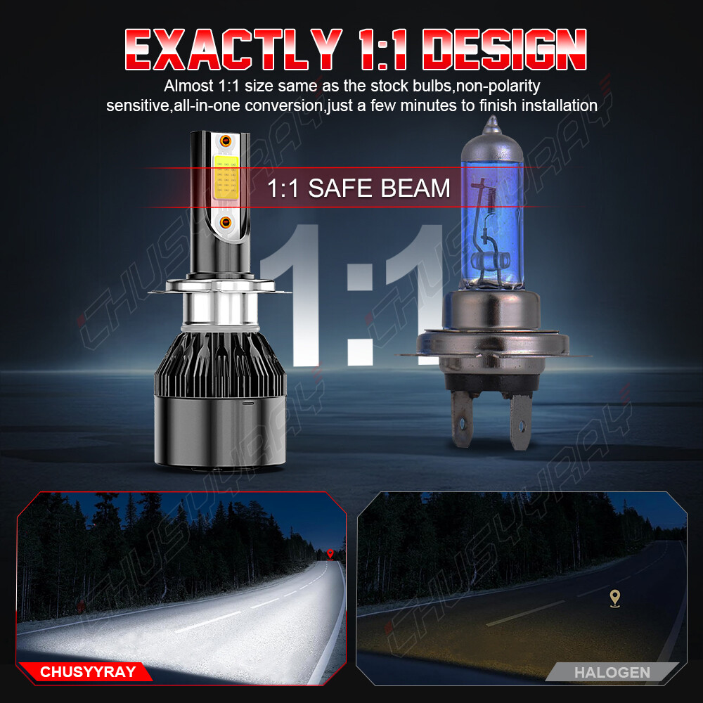 6 Bulbs Halogen Headlights Hi/Lo Beams + Fog Lights 6000K For BMW