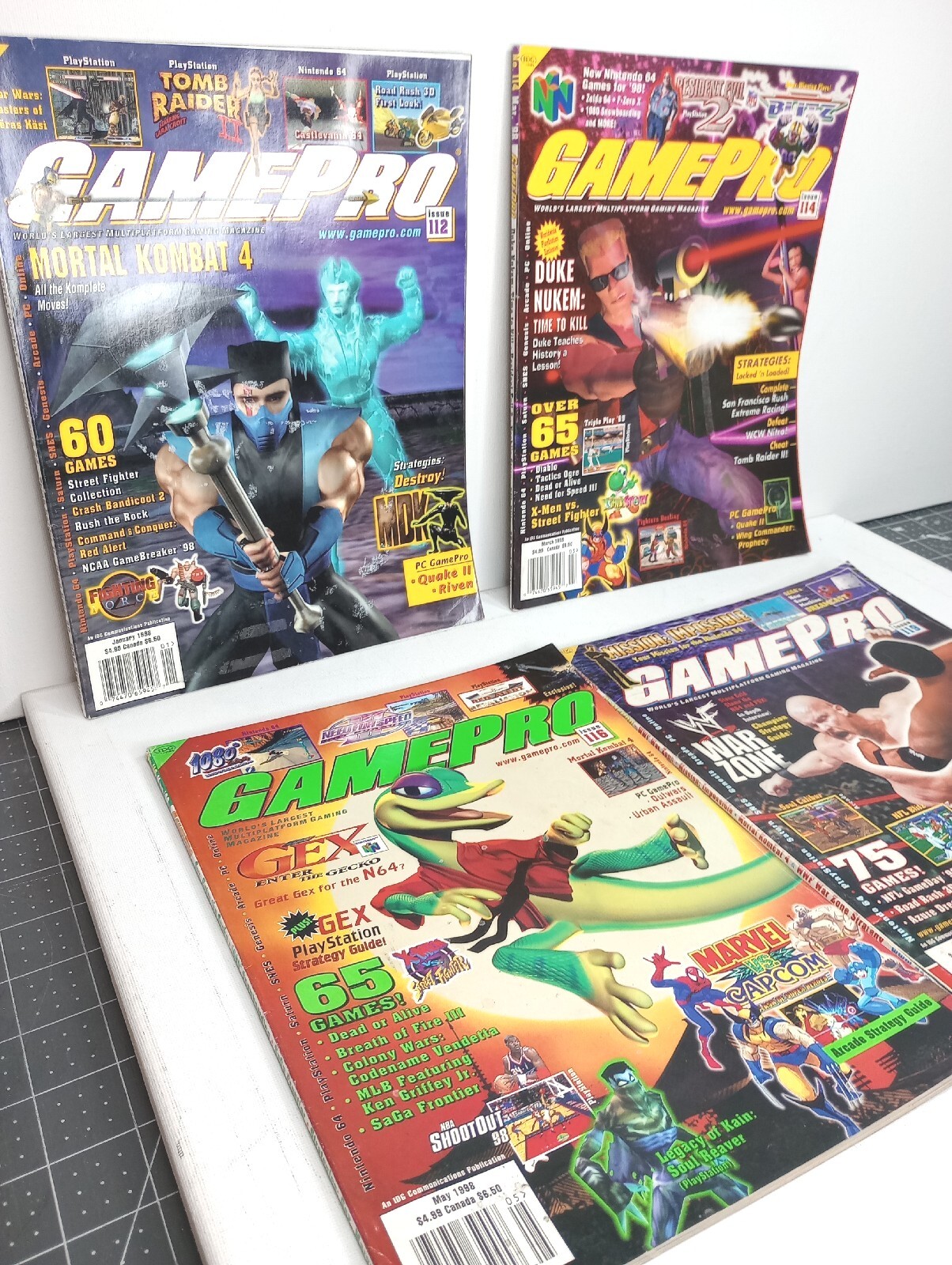GAMEPRO Magazines Vintage Lot of 4 1998 112, 114, 116, 119 GEX Duke
