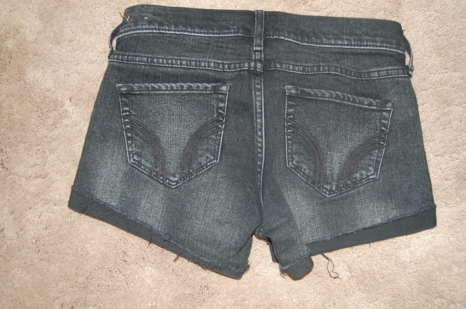 Hollister Juniors Black Denim Mini Shorts Sz 0 or… - image 2