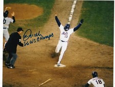 LEE MAZZILLI  NEW YORK METS  86 WS CHAMPS  ACTION SIGNED 8x10
