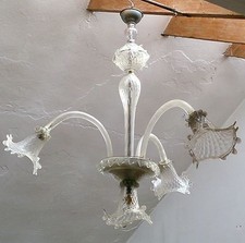 LAMPADARIO IN VETRO SOFFIATO DI MURANO BAROVIER E TOSO PRIMO 900 VENINI SEGUSO