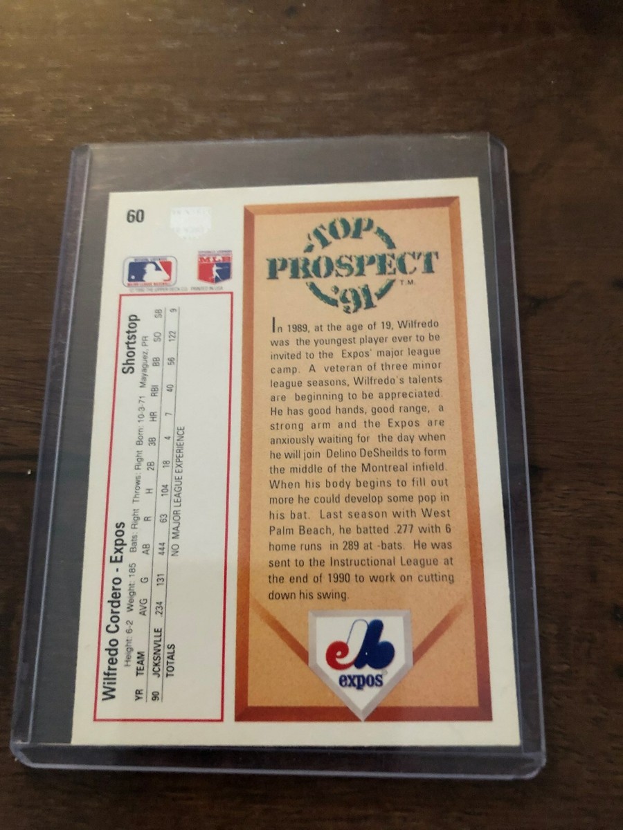1991 Upper Deck Baseball # 60 Top Prospect Wilfredo Cordero RC | eBay