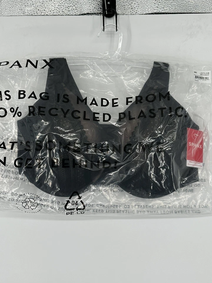 NUEVO SPANX Sujetador-llelujah Illusion Encaje Cobertura Completa Negro Talla 34D 30061R W1 Foto 3 de 3