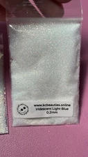 10g Iridescent White Blue 0.2MM Fine Glitter nail acrylic gel craft US Seller