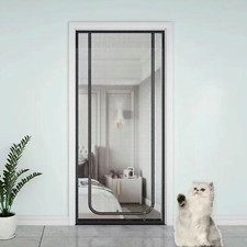 Reinforced Cat Screen Door Mesh Heavy Duty Pets Proof Screen with  Zipper