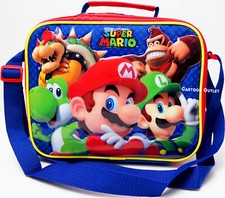 Nintendo Super Mario Boys School Lunch Bag Snack Box Travel Tote Yoshi Luigi