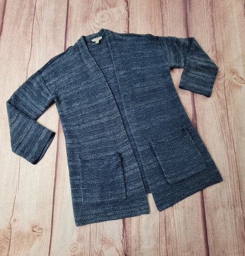 Eileen Fisher Women Navy Blue Striped Cardigan Tencel/Lyocell Blend Size XS - Picture 7 of 12