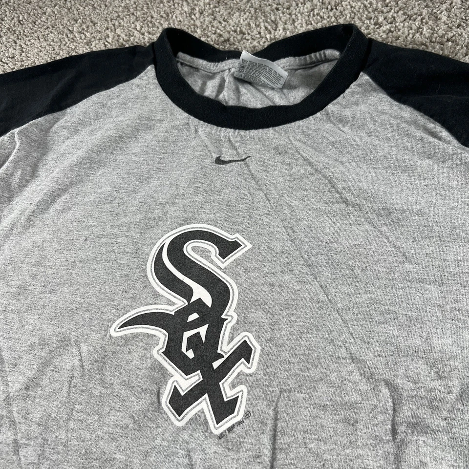 Camisa Nike Vintage Chicago White Sox Hombres XL Y2K Gráfico Centro Swoosh Logo Desteñido Foto 2 de 4