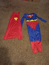 Kids Superman Costume Red Cape Halloween Size 7-8 Med SUPERHERO HALLOWEEN