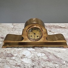 Antique Chelsea Tambour No 12 Cast Brass Mantel Clock