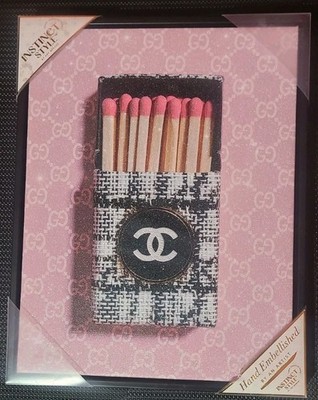 INSTINCT STYLE LUXURY INSPIRED MATCHBOOK WALL ART WITH GLITTER DETAIL NWT