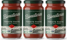Bionaturae Organic Tomato Paste No Salt Added 3 Pack