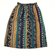 Vintage Requirements Floral Abstract Midi Skirt Womens SZ M Heritage Hippie Boho