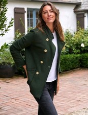Frank Eileen Belfast Sweatshirt Triple Fleece Peacoat Jacket Green Size LARGE