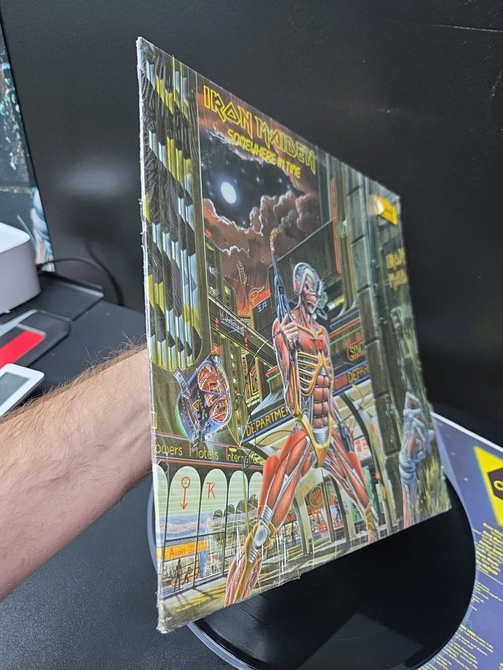Iron Maidem Somewhere In Time Lp Vinyl 1st 'Sterling' Press Shrink/Insert NM- Foto 4 de 4
