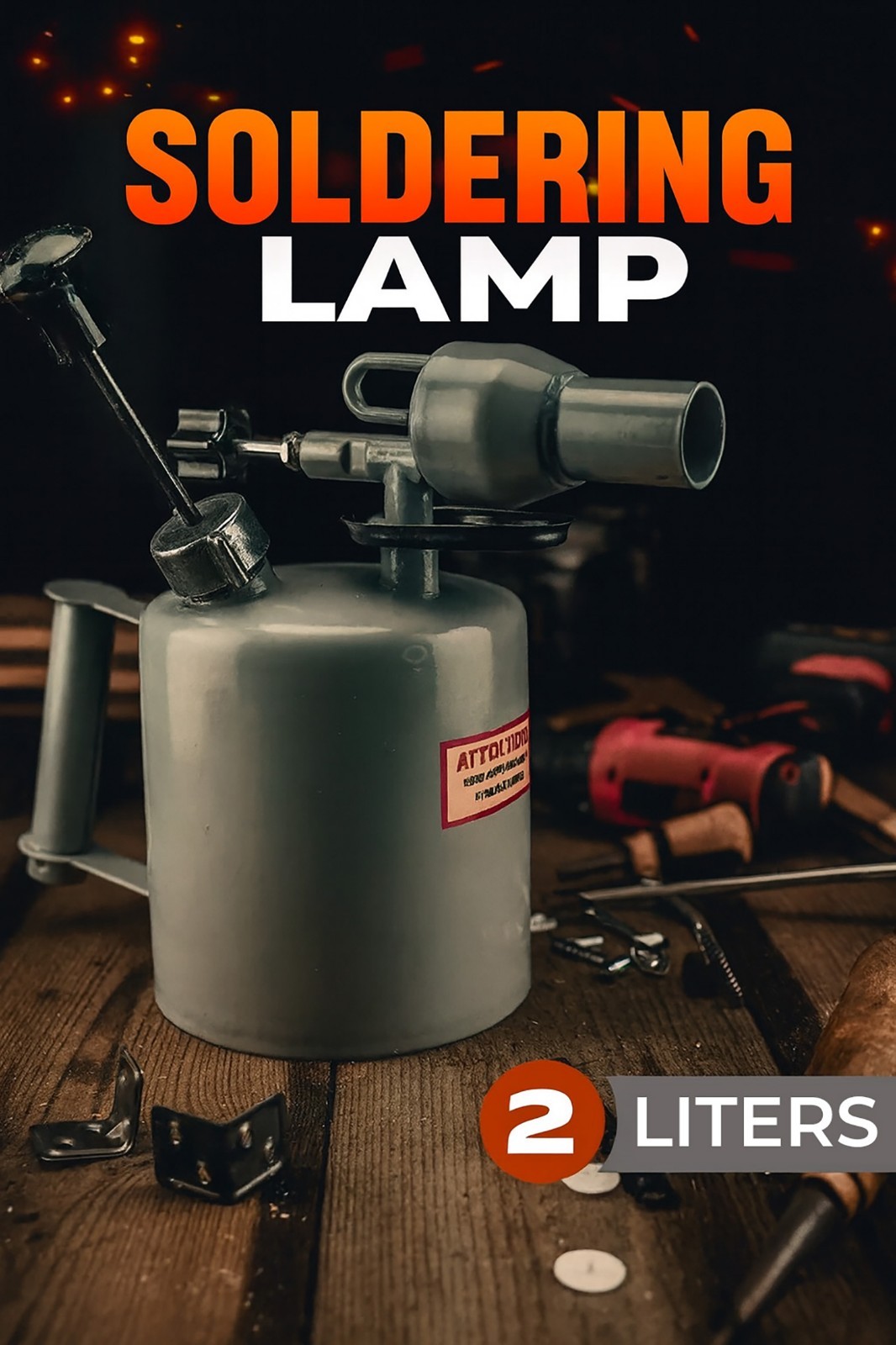 GAS BLOW TORCH BLOWLAMP BLOWPIPE 2 L / 0.53 GAL FUEL TANK PETROL BENZIN