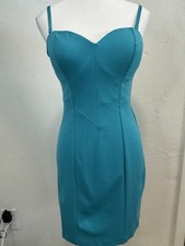 GUESS Teal Bodycon Dress Sweetheart Neck Adjustable Spaghetti Straps Size S