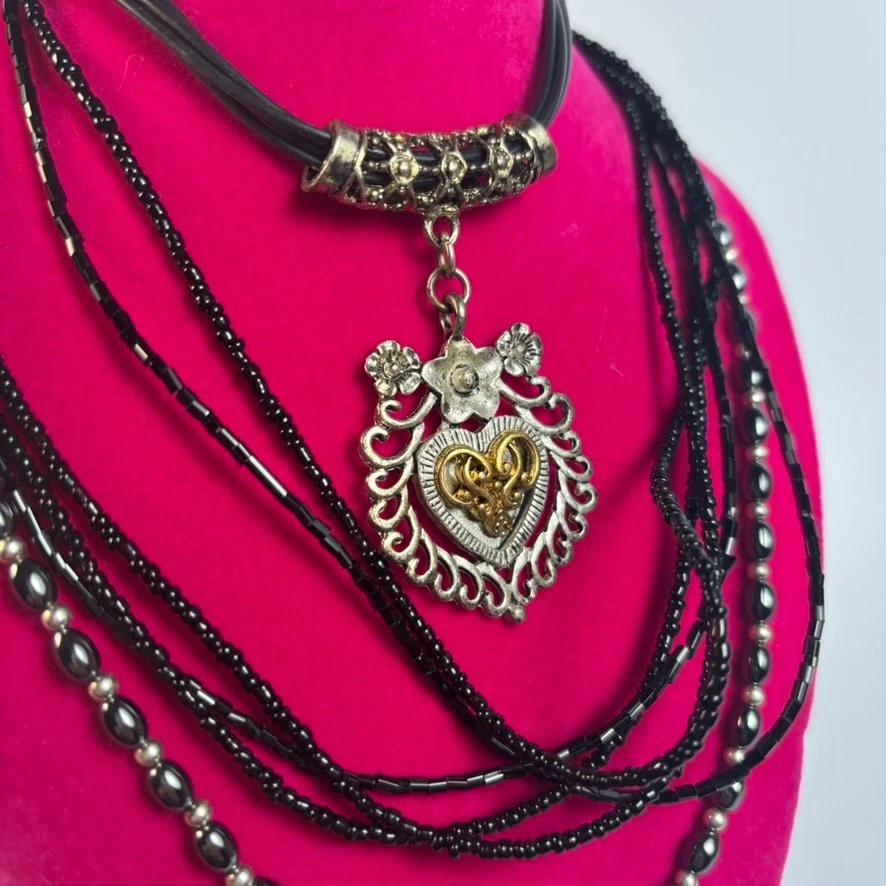 Lote Collar Núcleo Gótico Años 90 Motociclista Pollito Piezas De Colección Negro y Plata Foto 4 de 4