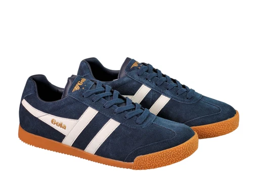 GOLA Harrier Suede CMA192 Navy White Blue Genuine Leather Men's Sneakers