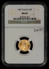 1987 $5 1/10 oz Gold American Eagle - NGC MS 69 - SKU-G6535