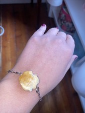 Women?s Rose Amber Silver Braclet 