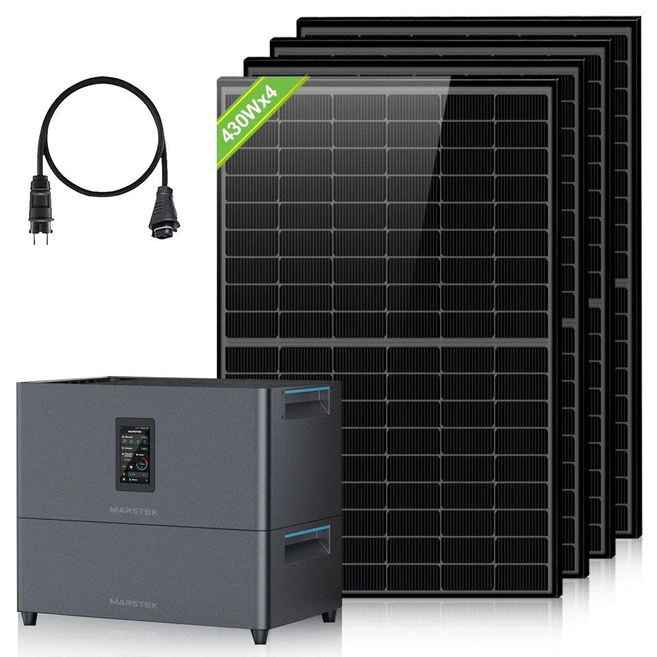 ECO-WORTHY Balkonkraftwerk mit Speicher，5,12kwh Marstek Jupiter C+ Stromspeicher