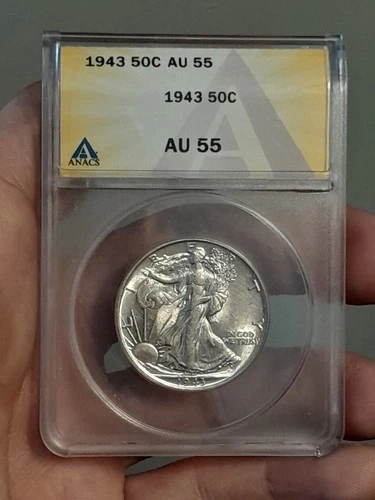 1943- P Walking Liberty Half Dollar AU55 ANACS